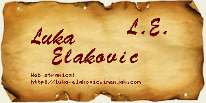 Luka Elaković vizit kartica